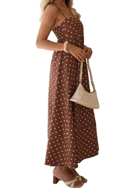 The Polka Dot Maxi (COFFEE/WHITE)