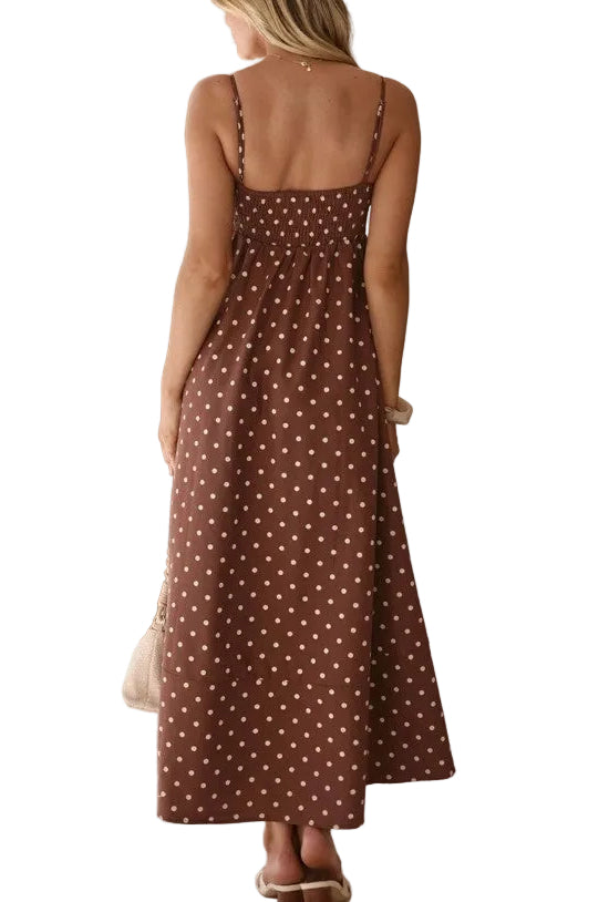The Polka Dot Maxi (COFFEE/WHITE)
